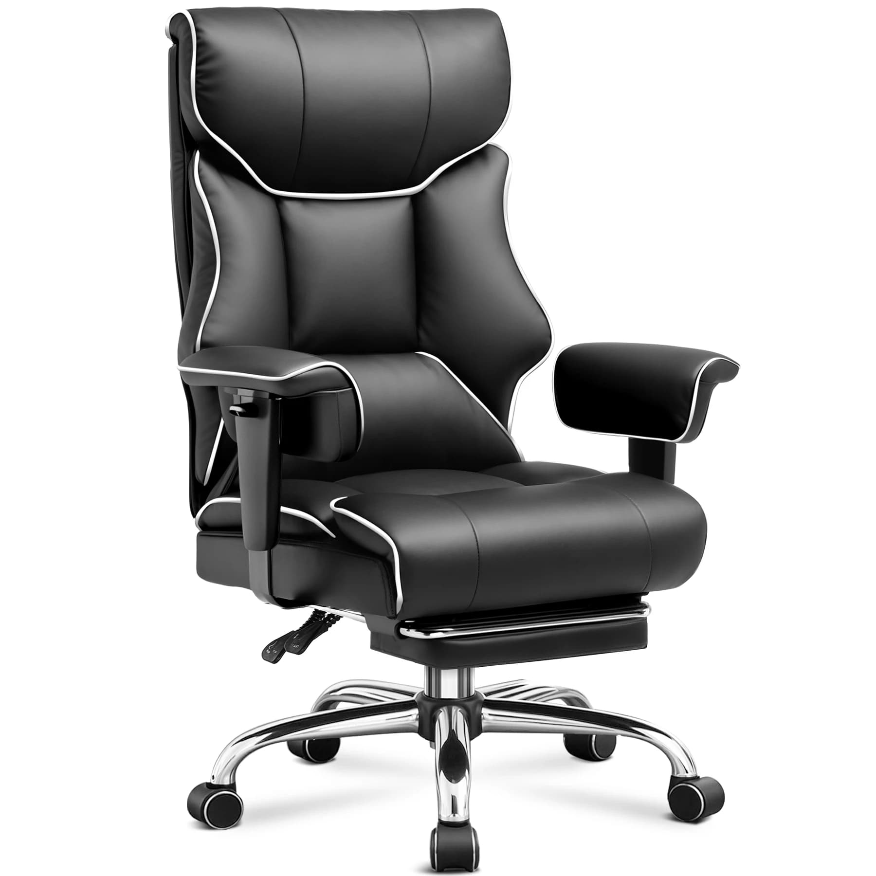 Heavy-Duty Executive Office Chair | 400lb Capacity & Pocket Spring Cushion | Big and Tall Ergonomic Leather Chair
