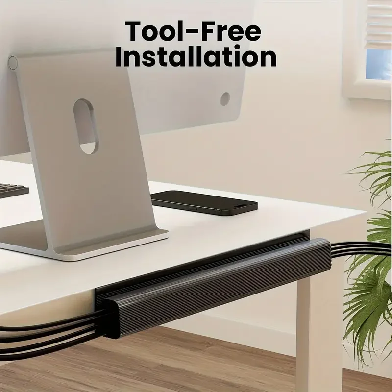 40cm Under Desk Cable Trunking | PVC Wire Hider | Cord Organiser Strip - Thumbnail 5