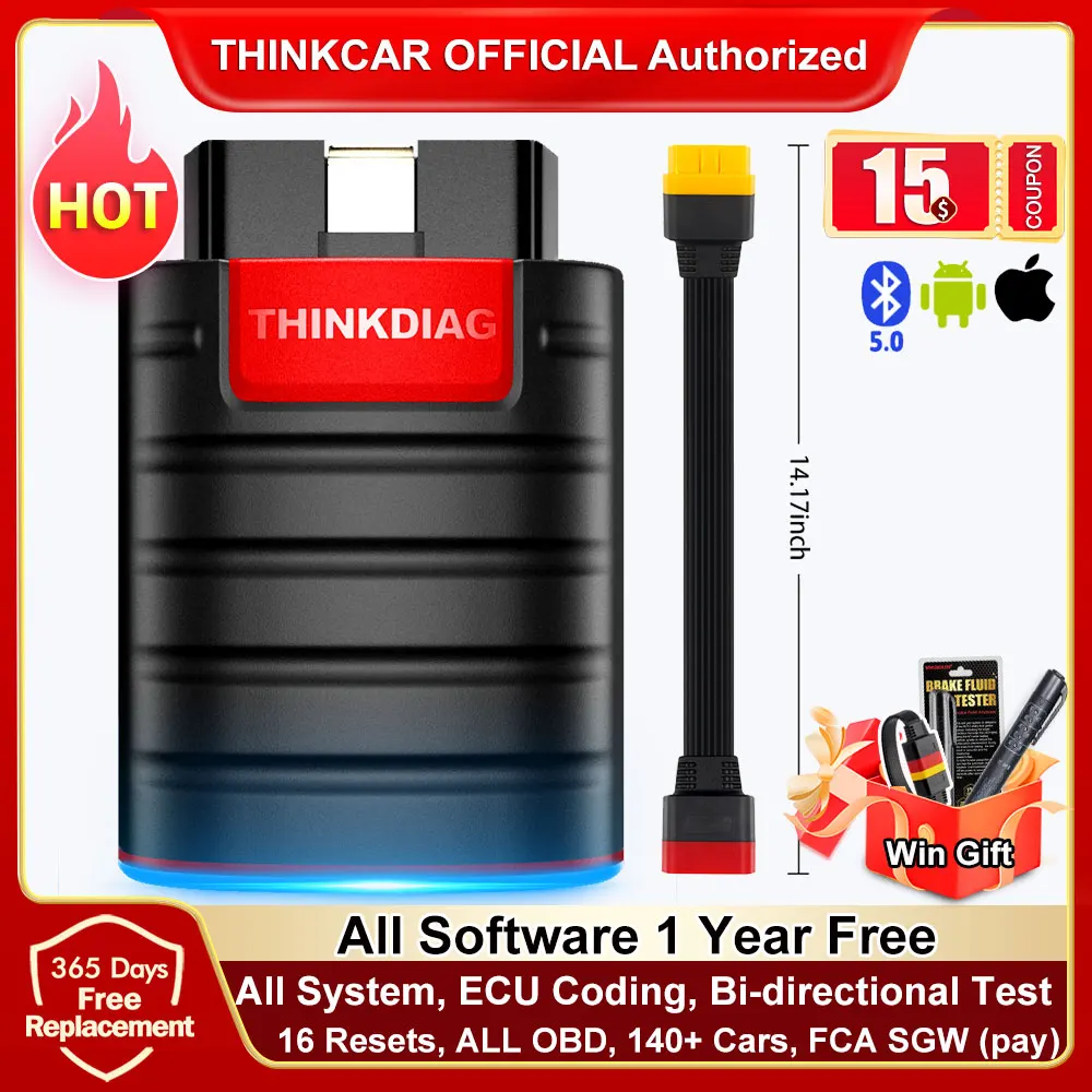 All-System Diagnostic Tool | 16 ECU Resets + 1 Year Free | OBD2 Scanner with Auto VIN - Thumbnail 2