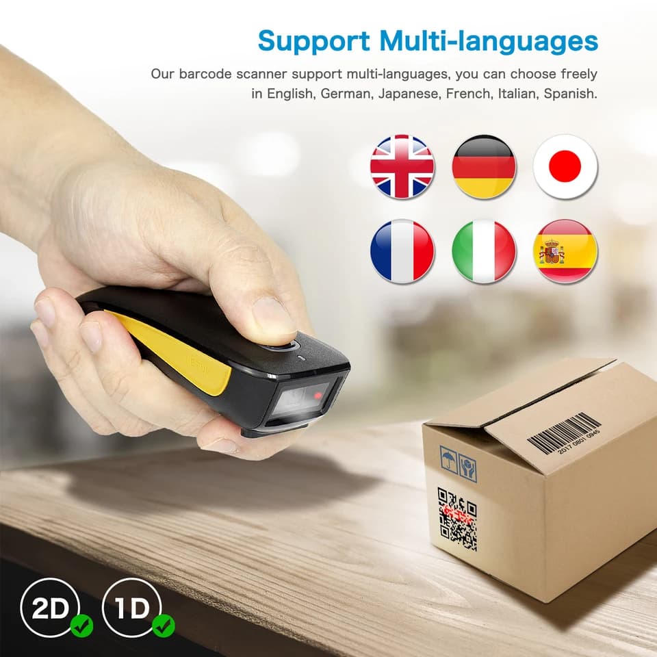 NETUM C750 Bluetooth Barcode Scanner | Pocket 2D 1D QR | Industrial Use - Thumbnail 6