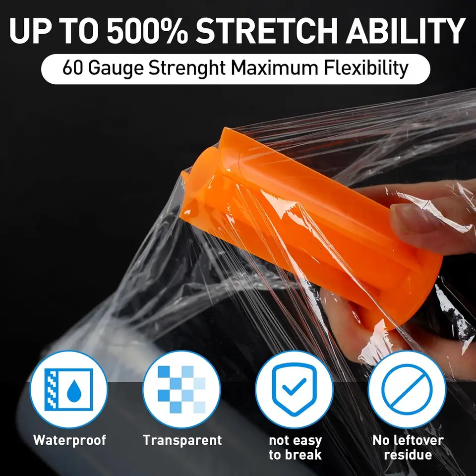 Heavy-Duty Pallet Wrap | 60 Gauge Strength | 15 x 1000ft Roll for Packing - Thumbnail 4