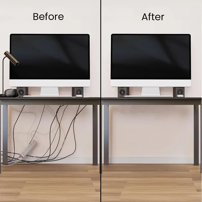 40cm Under Desk Cable Trunking | PVC Wire Hider | Cord Organiser Strip - Thumbnail 6