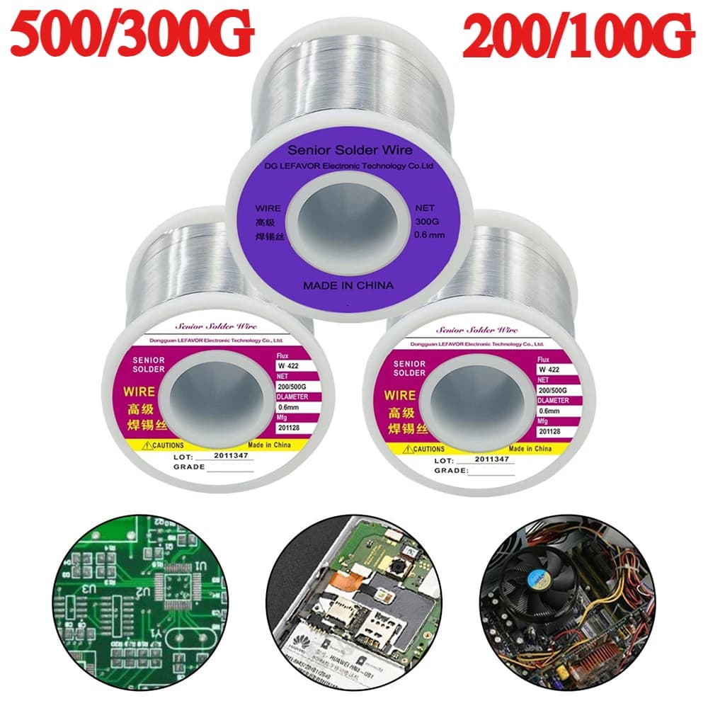 Professional-Grade Rosin Core Solder Wire | No-Clean Flux | 500g, 300g, 100g Rolls for Electrical Repair - Thumbnail 2