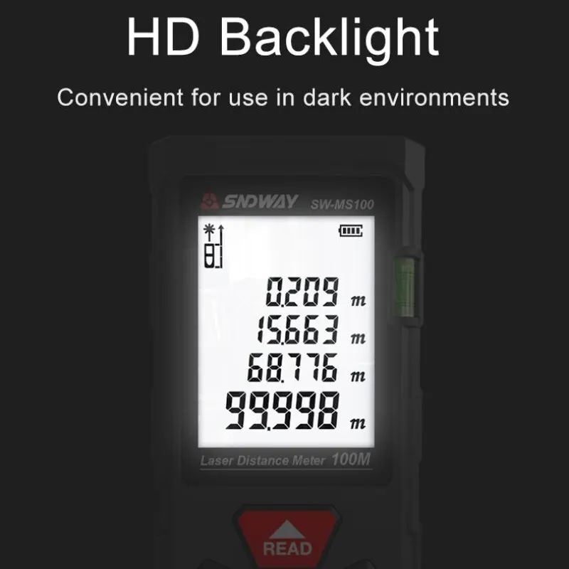 SNDWAY Laser Measure SW-MS50/70/100 | Professional Digital Rangefinder | Accurate Distance Tool - Thumbnail 6