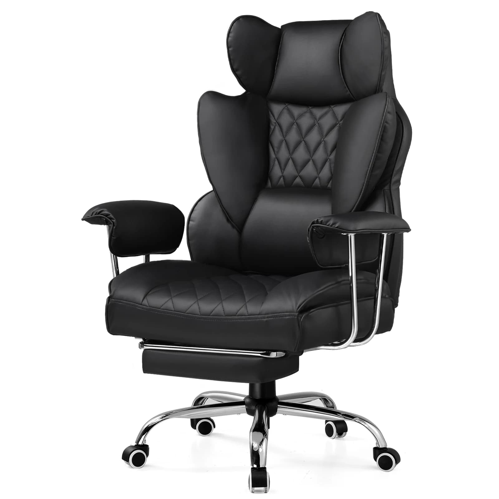 and Tall Office Chair | Pocket Spring Lumbar Support | Ergonomic Gaming Chair with Footrest