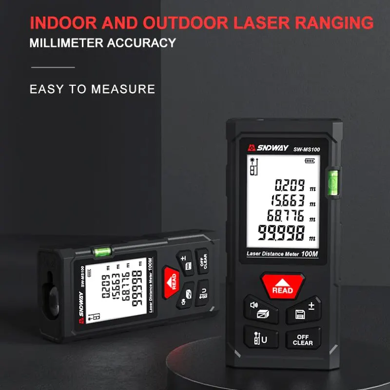 SNDWAY Laser Measure SW-MS50/70/100 | Professional Digital Rangefinder | Accurate Distance Tool - Thumbnail 4