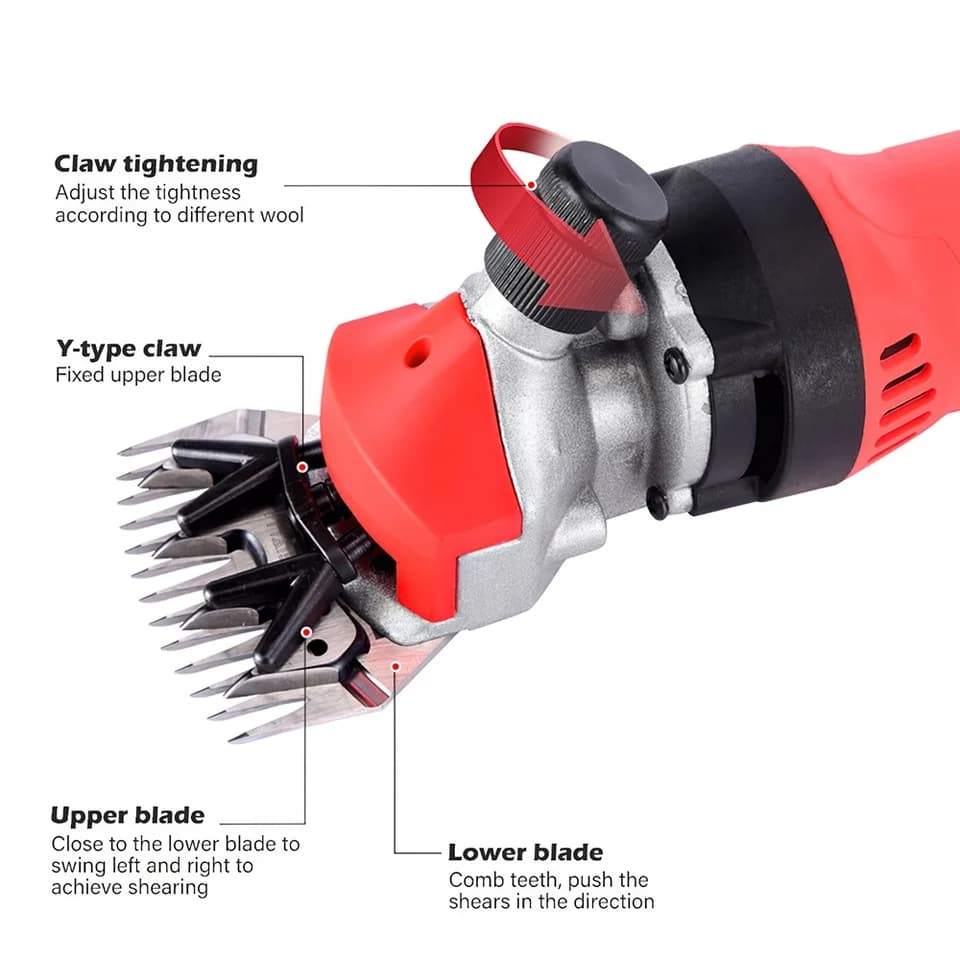 6-Speed Electric Sheep Shears | 13-Tooth Clipper | Wool Shearing Machine - Thumbnail 5