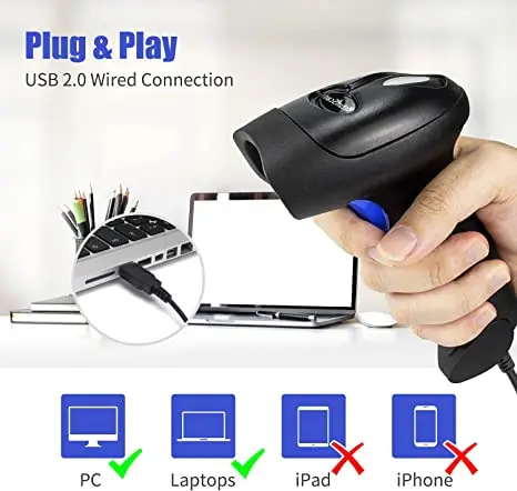 NETUM L8 Wireless 2D Barcode Scanner | L5 Wired 1D/2D QR Reader | For Inventory & POS - Thumbnail 7