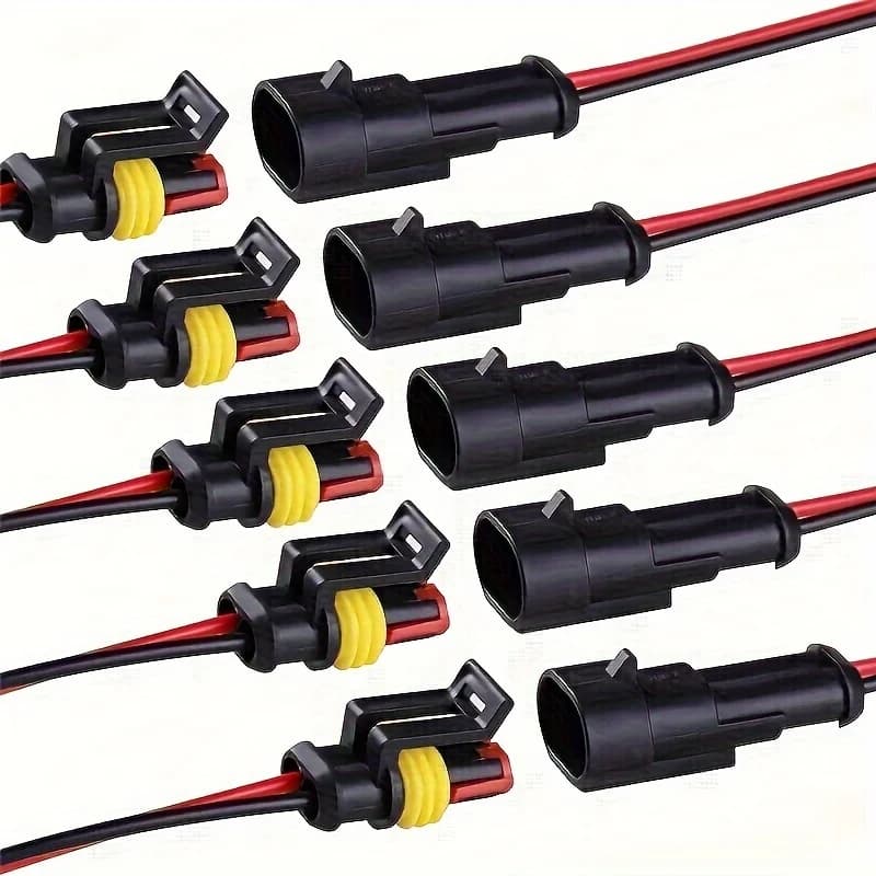 10PCS 2 Pin Quick Disconnect Electrical Wire Connectors, 18AWG male and female plug sockets for automotive and truck wiring