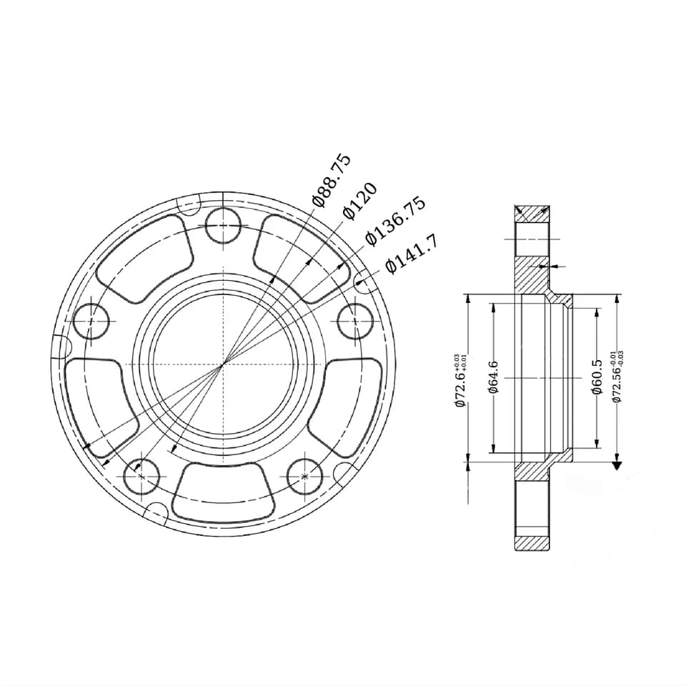 15mm Wheel Spacers | 5x120 Bolt Pattern | For BMW E/F Series 72.56mm CB - Thumbnail 2