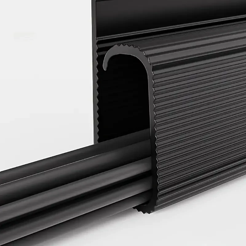 40cm Under Desk Cable Trunking, black channel with cables on a light background.