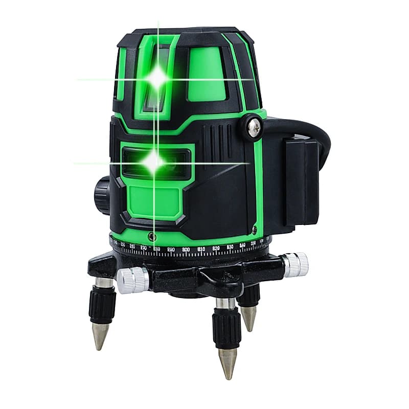 Self-Levelling Laser Level, green and black, on a plain white background.