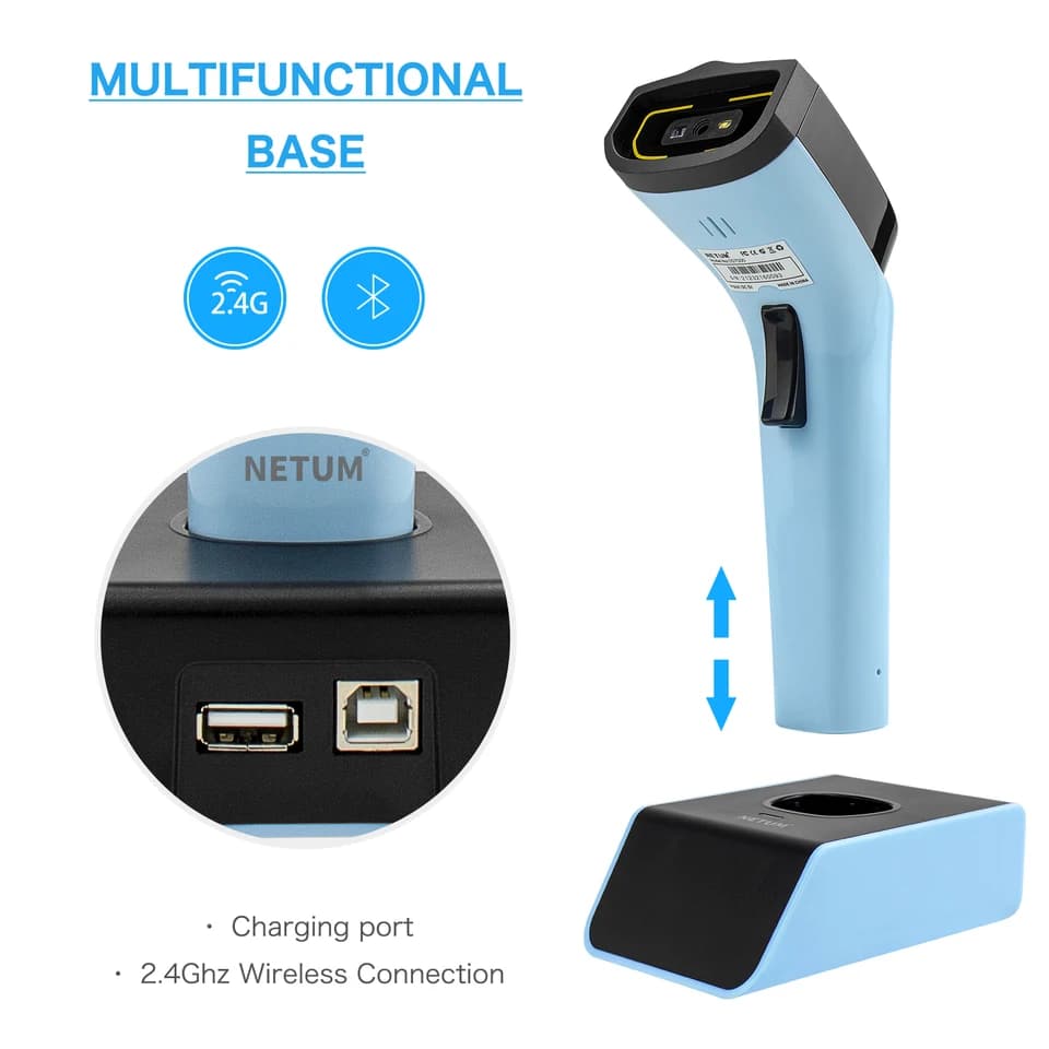 2D Barcode Scanner DS7500 | Automatic Wireless QR Reader | POS DataMatrix & PDF417 - Thumbnail 3