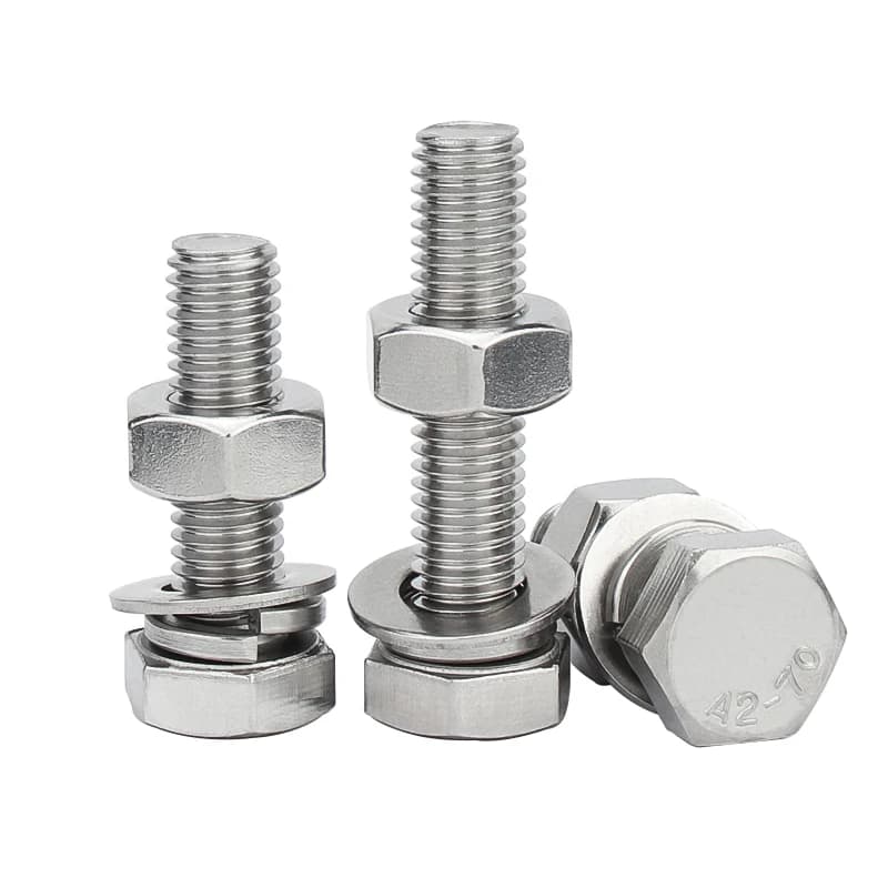 Hex Bolt & Nut Set | 304 Stainless Steel | M4-M12 Full Extension Screws - Thumbnail 6