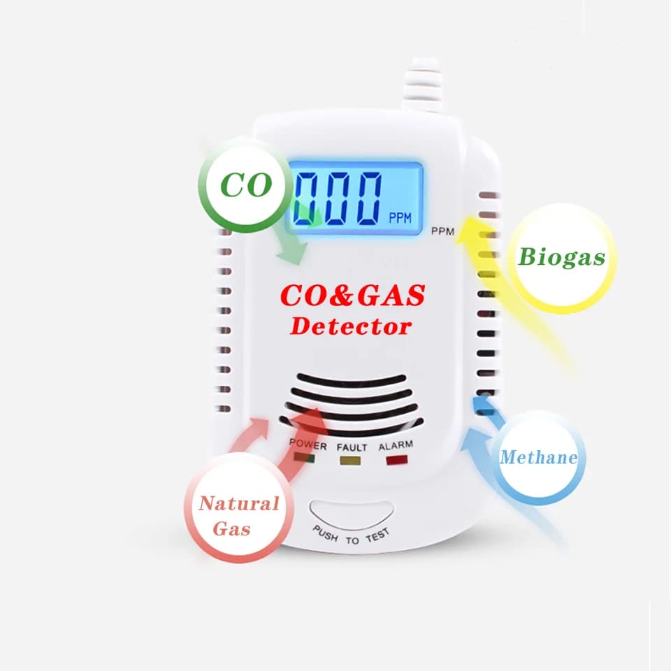 2-in-1 Carbon Monoxide & Gas Detector | Plug-in CO & Methane Alarm | Voice Prompt & LED Display - Thumbnail 6