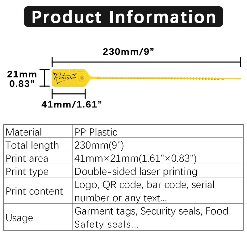 Fire Extinguisher Sign Seals | Custom 230mm Security Tags | Beaded Plastic Disposable - Thumbnail 2