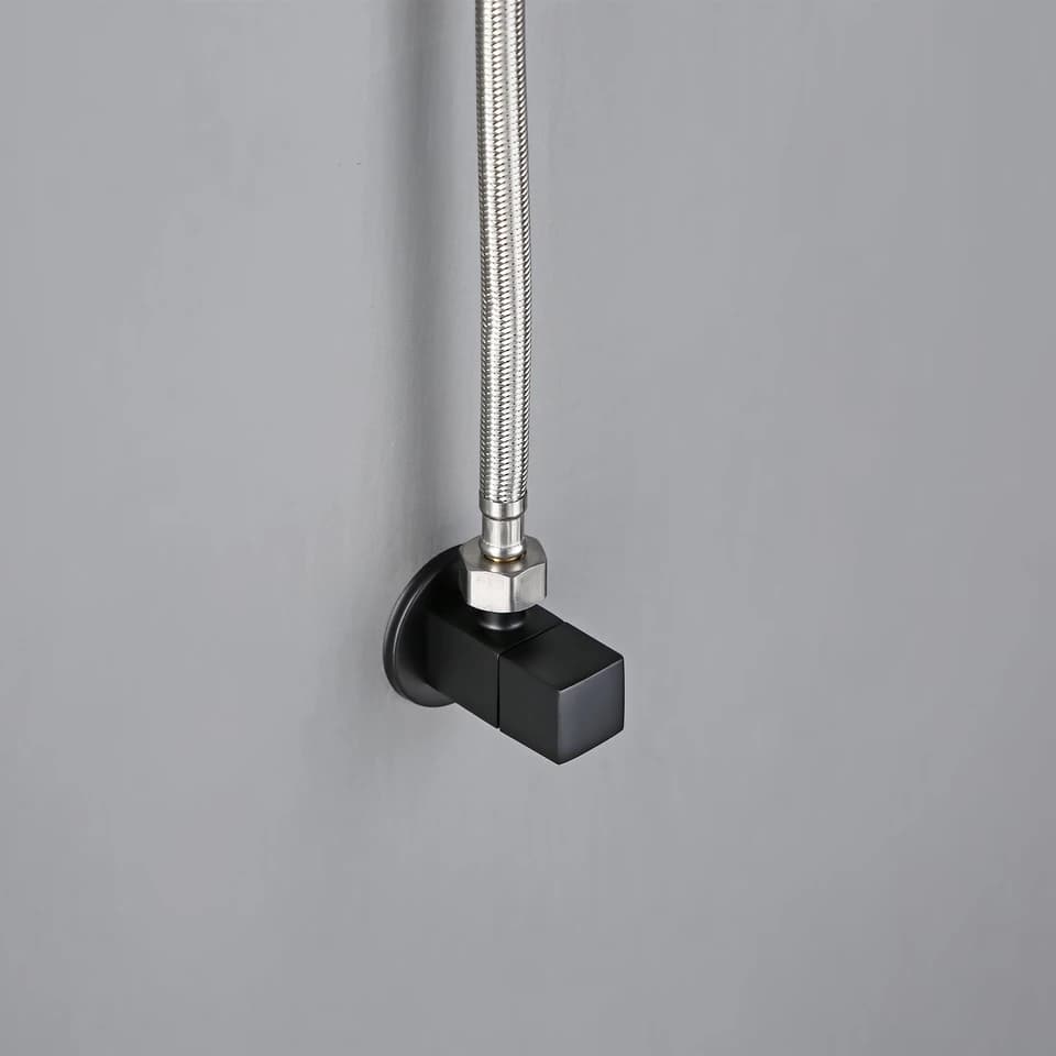 Brass Toilet Valve Flush | G1/2 Quarter Turn Angle Stop | Polished Chrome Finish - Thumbnail 6