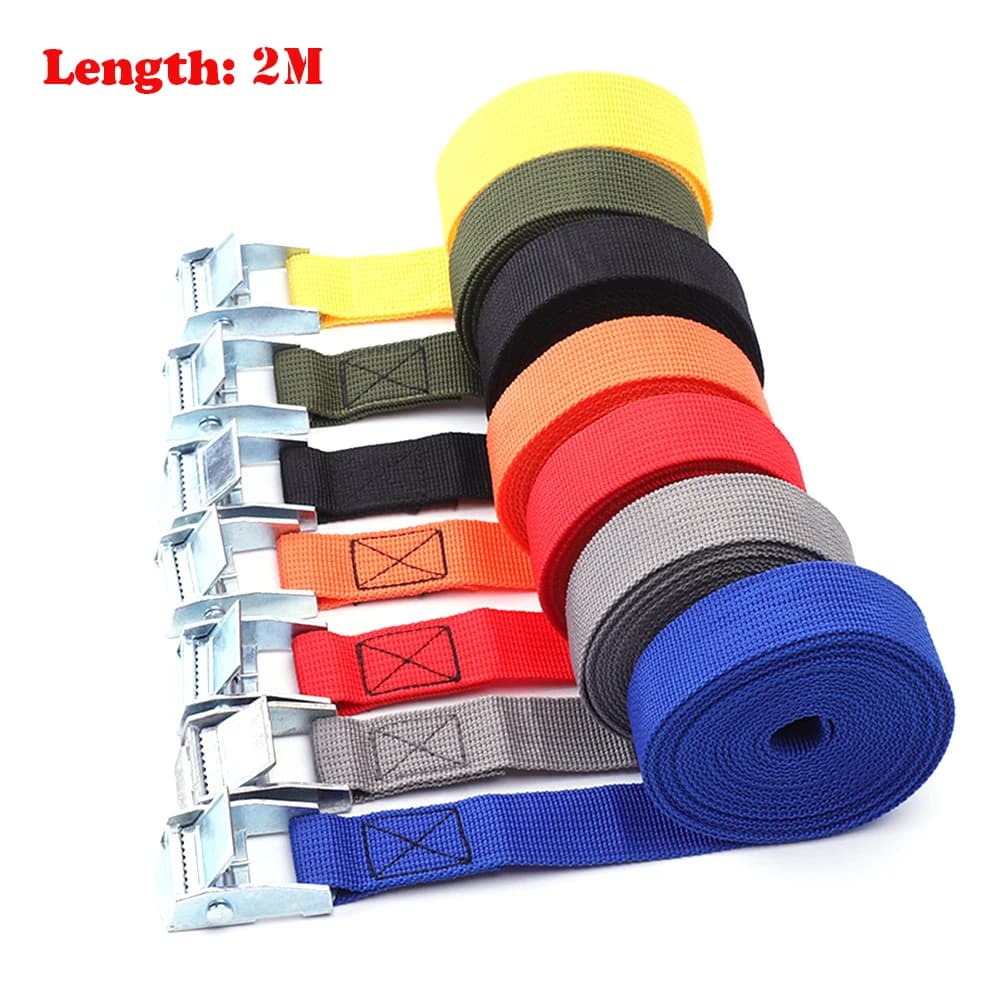 Heavy-Duty 2M Ratchet Tie-Down Straps | Secure Motorcycle & Cargo Transport | Metal Buckle - Image 1
