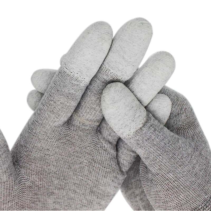 Vinyl Gloves for Phone Repair | PU Coated Non-Slip | 6 Pairs Off-White - Thumbnail 7