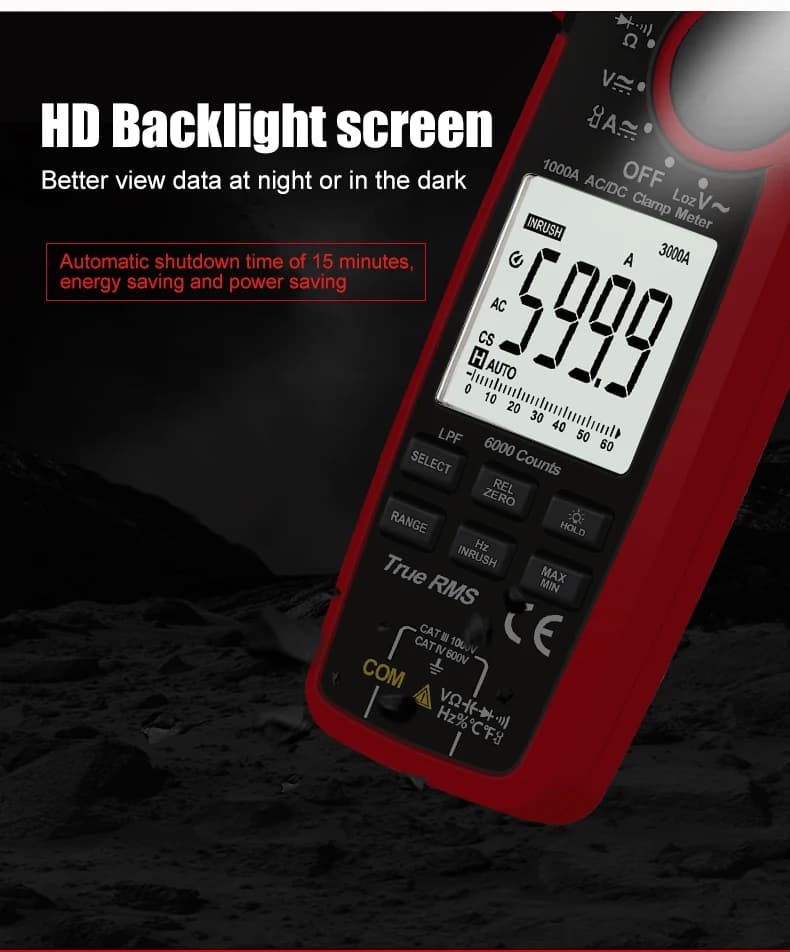 UNI-T UT207B/UT208B Clamp Meter | 1000A AC/DC, LPF | Proving Unit, Backlight - Thumbnail 5