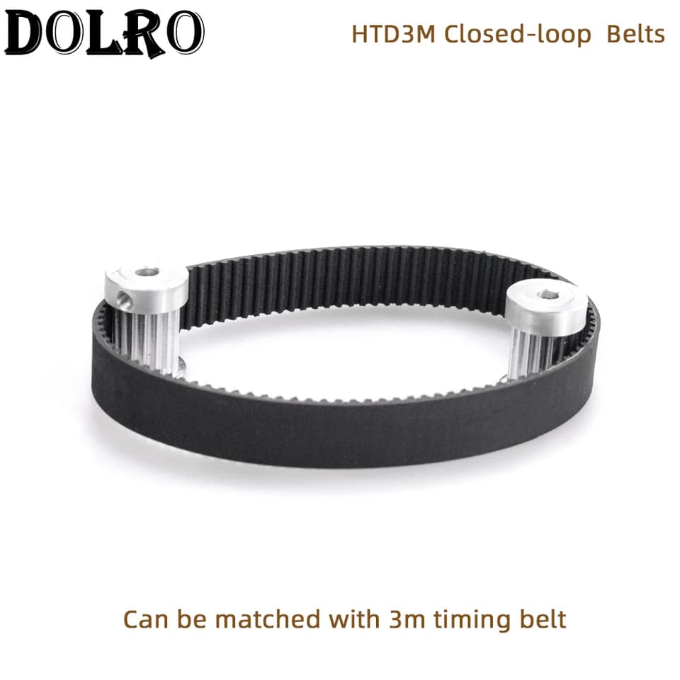 HTD 3M Timing Belt | 216-243mm Length, 6-20mm Width | Rubber Closed Loop - Thumbnail 4