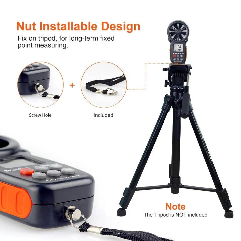 BT-100 Anemometer | Wind Speed & Temperature Meter | Backlit LCD - Thumbnail 3