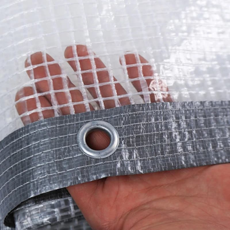 Clear PVC Tarpaulin | Heavy Duty Weatherproof | Garden & Greenhouse Cover - Thumbnail 5