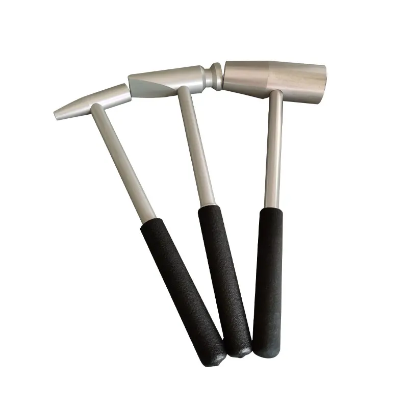 Automotive aluminum body leveling hammer designed for sag pit treatment and precision sheet metal shaping with lightweight alloy construction.