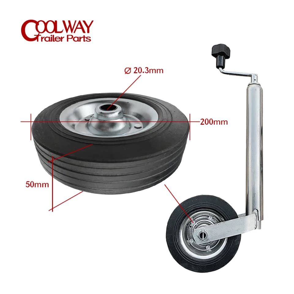 Jack Wheel 200x50mm | For Use with Wheel Chocks | RV Camper Spare - Thumbnail 2