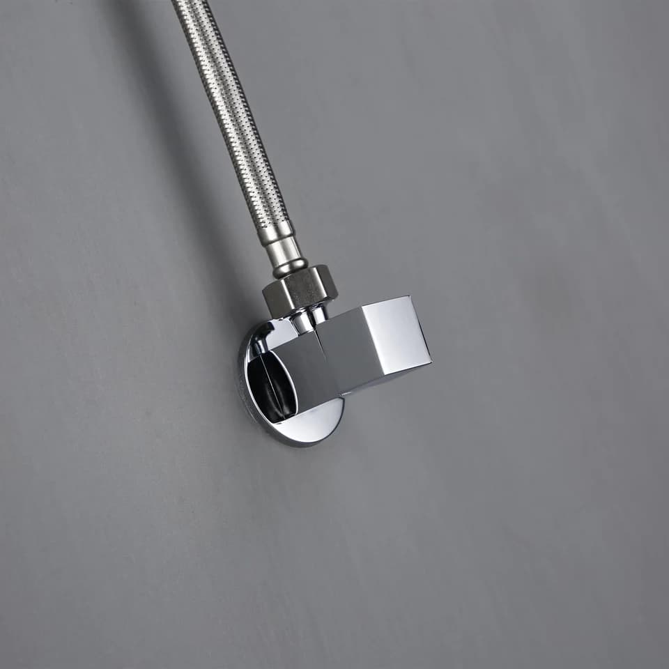 Brass Toilet Valve Flush | G1/2 Quarter Turn Angle Stop | Polished Chrome Finish - Thumbnail 5