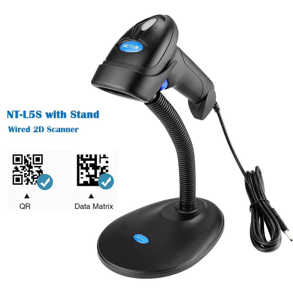 NETUM L8 Wireless 2D Barcode Scanner | L5 Wired 1D/2D QR Reader | For Inventory & POS - Thumbnail 2