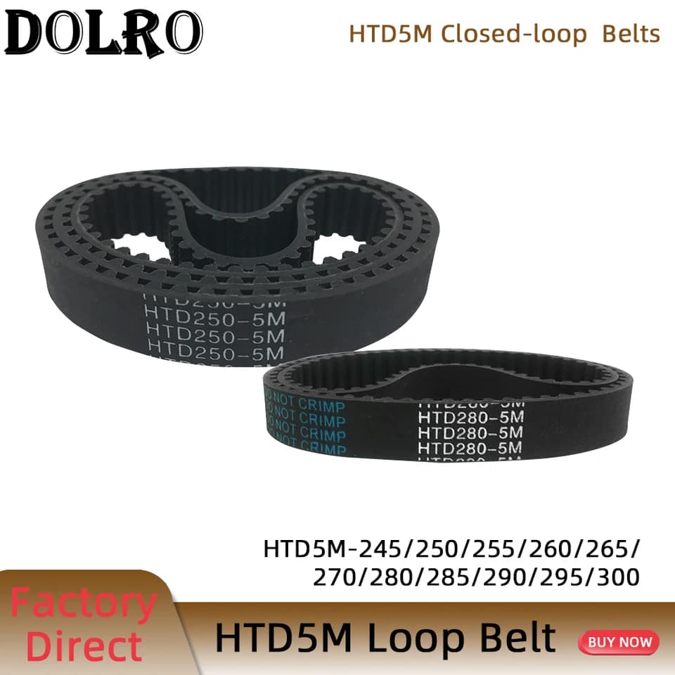 HTD5M Timing Belt | 245-300mm Length, 9-25mm Width | Industrial Rubber Closed-Loop - Thumbnail 3