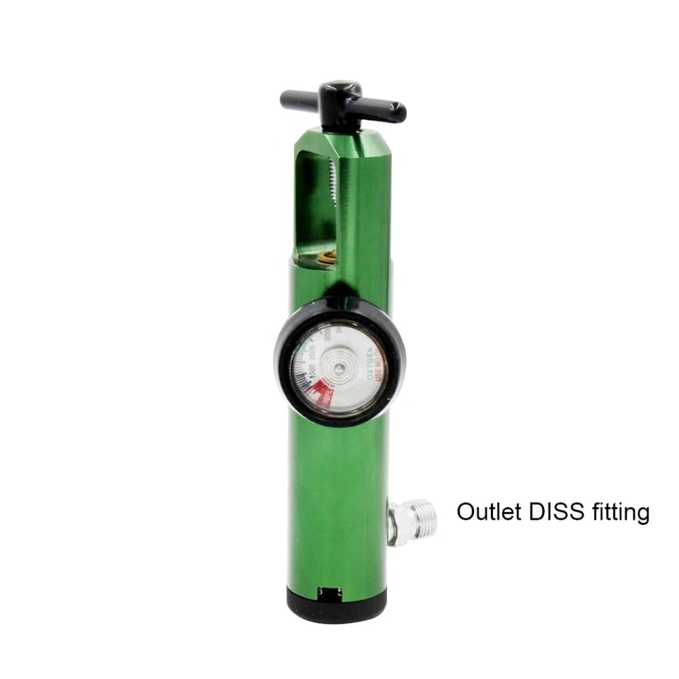 Pressure Reducing Valve for Oil | CGA870 Brass Oxygen Regulator | 0-15L/min - Thumbnail 4
