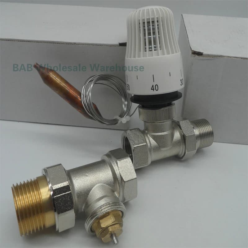 Brass Thermostatic Valve for Radiator | Straight 2-Way | 30-70°C Energy Saving - Thumbnail 4