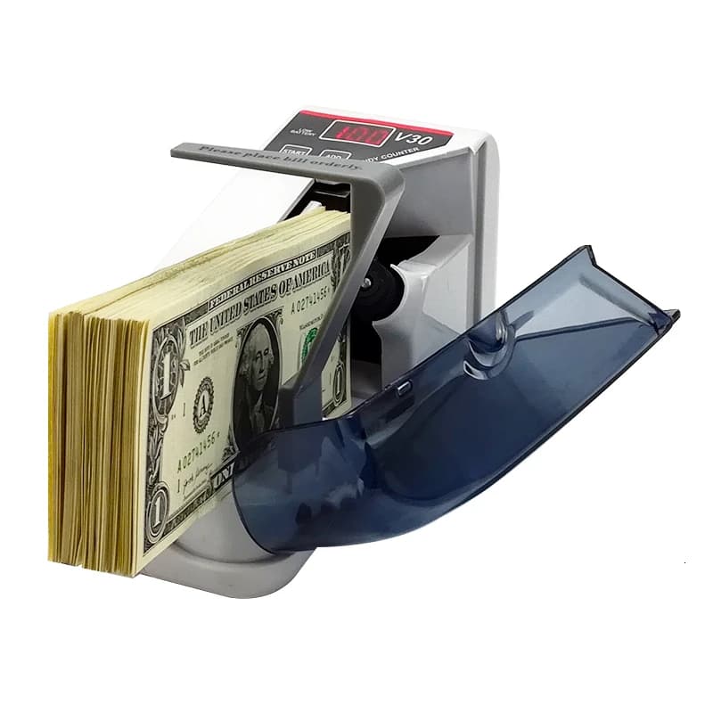 V30 Portable Note Counting Machine | Battery/Mains Powered | Cash & Banknote Counter - Thumbnail 4