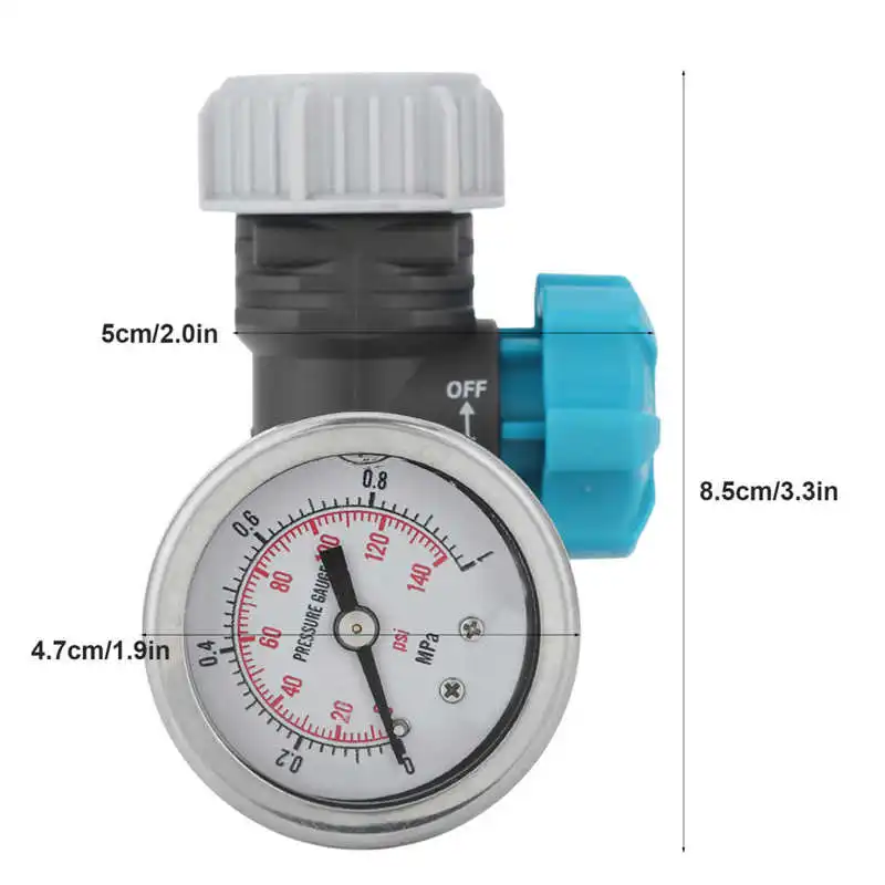 G3/4" Hot Water Pressure Reducing Valve | Adjustable with Gauge | Greenhouse & Garden - Thumbnail 3