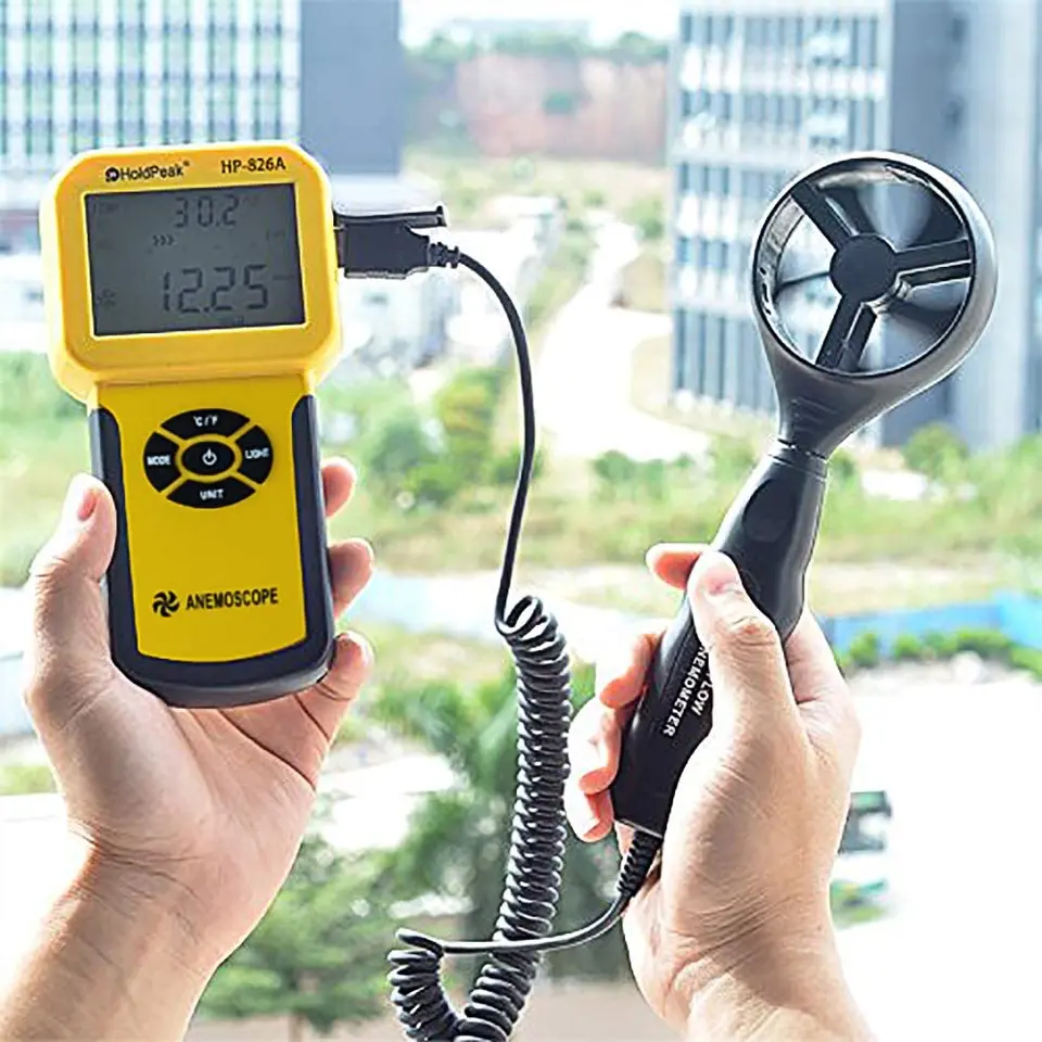 HP-826A Digital Anemometer | 0.3-30m/s Wind Speed & Air Volume | Handheld Tester - Thumbnail 4