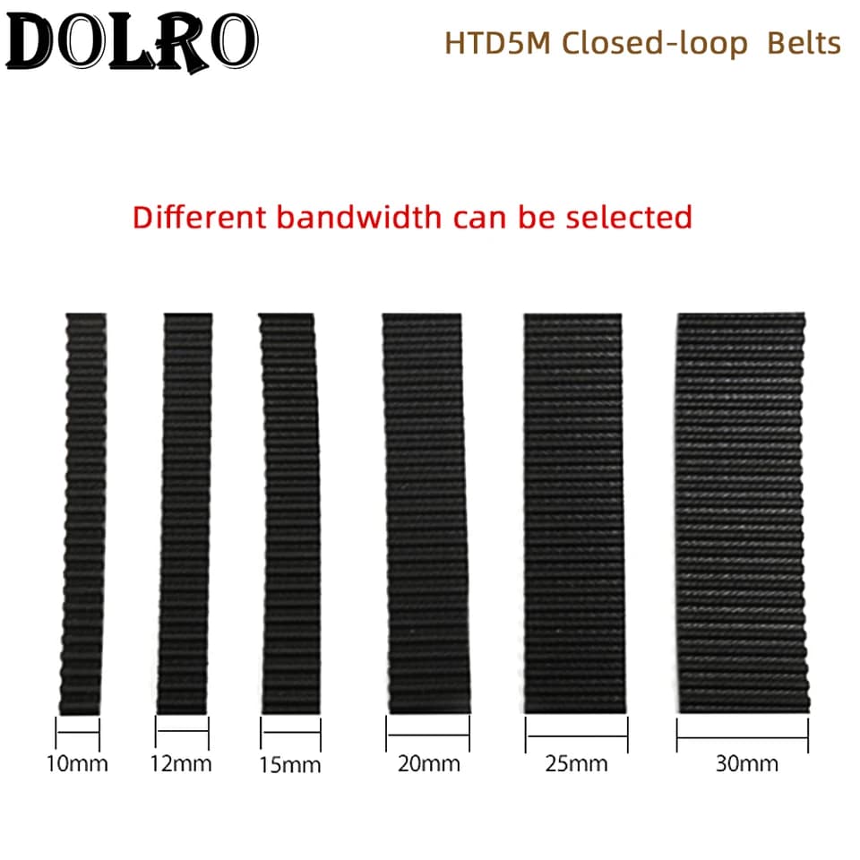 HTD5M Timing Belt | 245-300mm Length, 9-25mm Width | Industrial Rubber Closed-Loop - Thumbnail 5