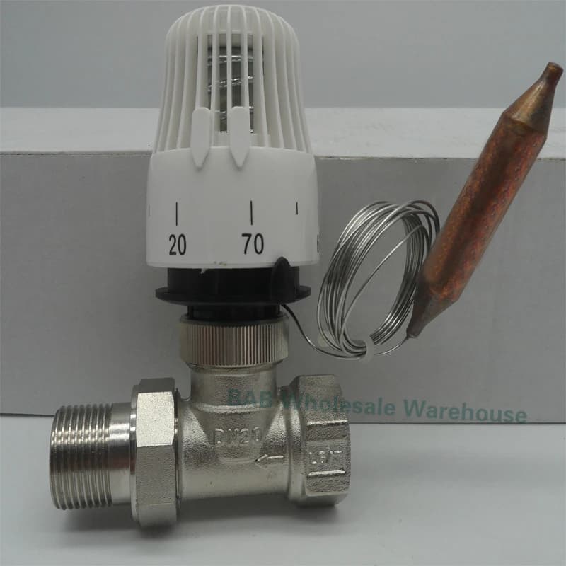 Brass Thermostatic Valve for Radiator | Straight 2-Way | 30-70°C Energy Saving - Thumbnail 2