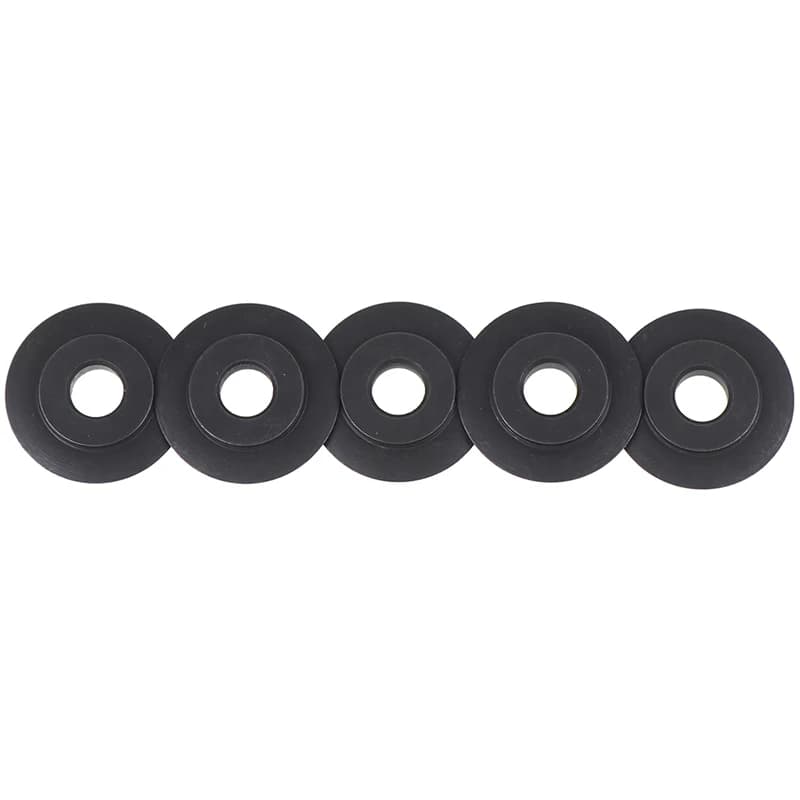 5-piece set of replacement cutting blades for tube and pipe cutters, designed for copper and stainless steel with 3x18mm circular wheels.