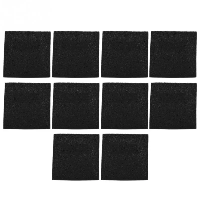 10-pack of activated carbon filter sponges for 493 series solder fume extractors, black HY1272 model, 13x13x1cm high-quality ESD-safe replacement.