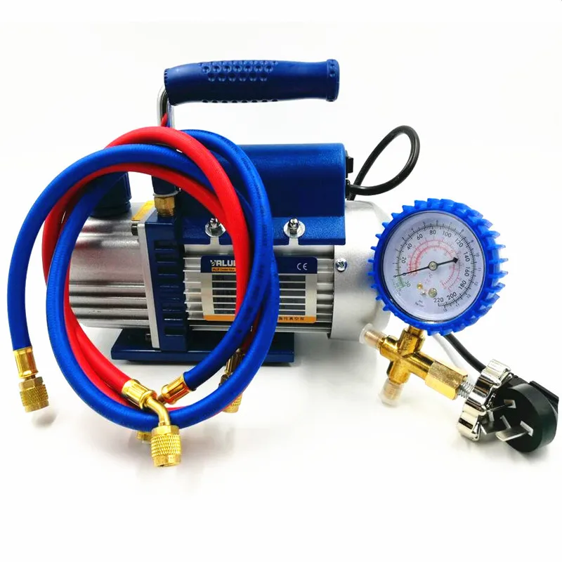 150W Vacuum Pump Set | With Pressure Gauge & Refrigerant Tube | Complete AC Service Kit - Thumbnail 2
