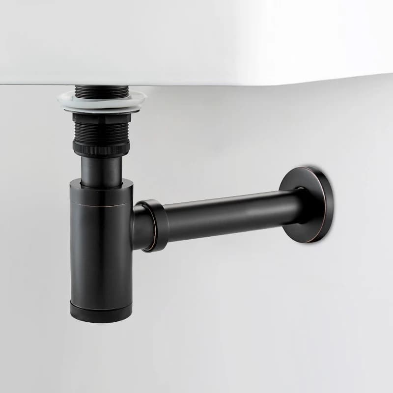 Black Bottle Trap | Round Brass Siphon Waste | Pop-Up Drain Kit XSQ1-8