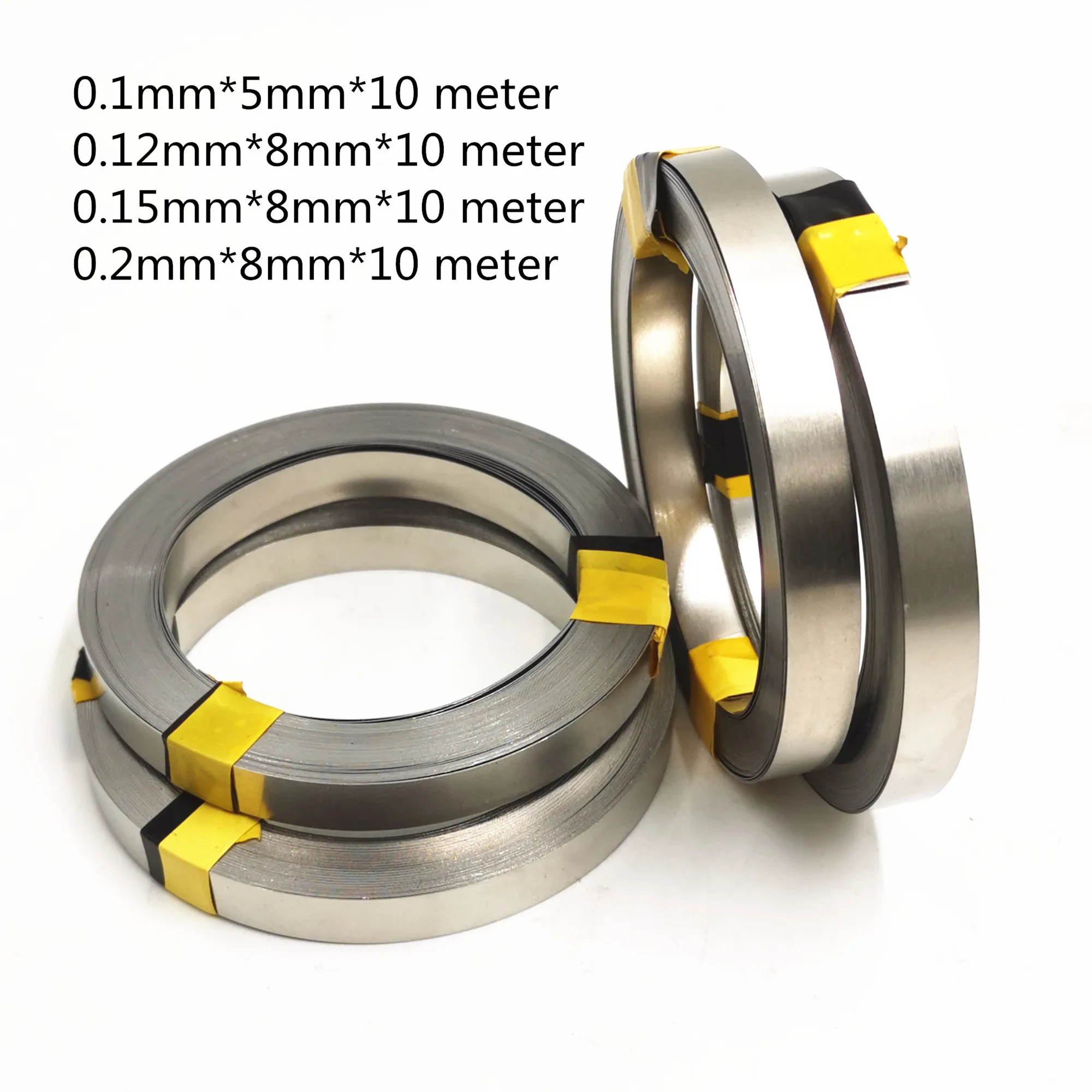 10-meter roll of 18650 battery nickel strip for spot welding, a nickel-plated steel connector belt for battery pack assembly.