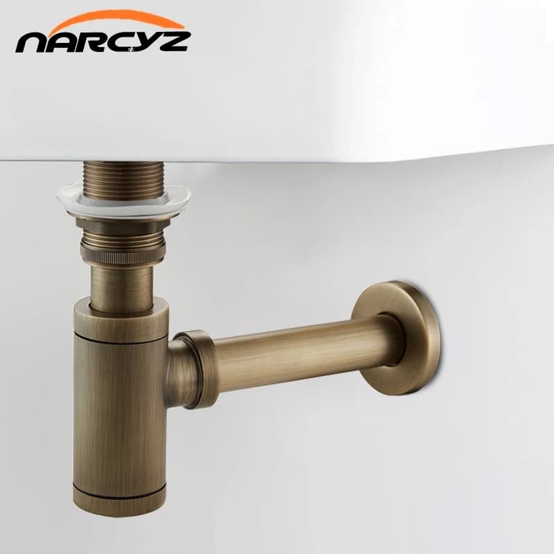 Black Bottle Trap | Round Brass Siphon Waste | Pop-Up Drain Kit XSQ1-8 - Thumbnail 2