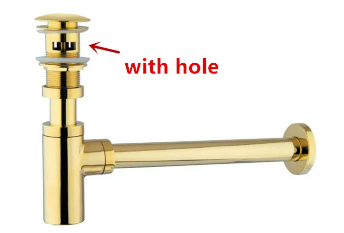 Black Bottle Trap Basin Waste Kit | Deodorising Pop-Up Drain | Gold Finishes DR444 - Thumbnail 2