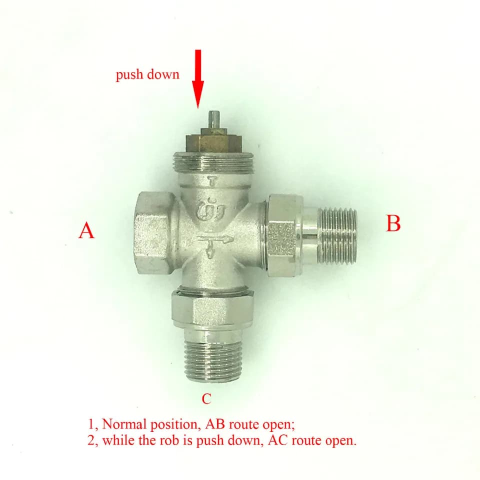 DN15 DN20 DN25 Brass Gate Valve | Three-Way Thermostatic | Radiator Control - Thumbnail 3