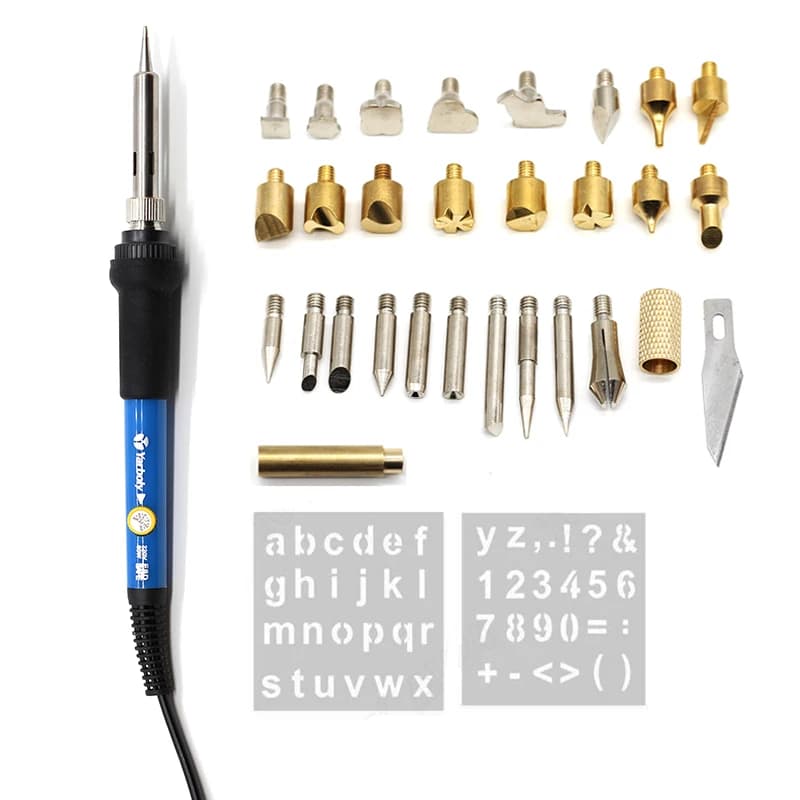 60W Pyrography Soldering Iron Kit | Adjustable Temp Wood Burning | Carving & Embossing - Thumbnail 2