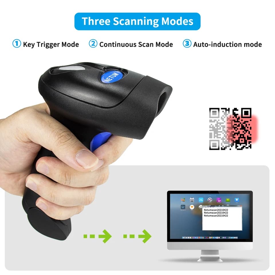 NETUM L8 Wireless 2D Barcode Scanner | L5 Wired 1D/2D QR Reader | For Inventory & POS - Thumbnail 4