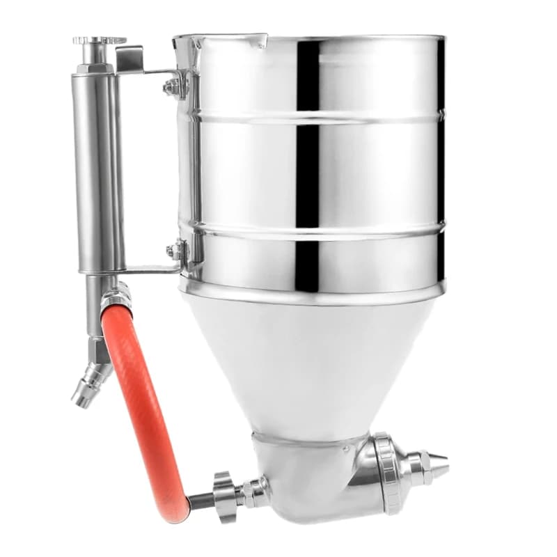 Promotional 3500ml air hopper spray tool with 6 nozzles for drywall painting and texture application. An air stucco sprayer for plaster and wall finishing.